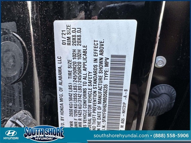 2021 Honda Pilot Touring 7 Passenger