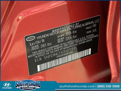 2018 Hyundai ELANTRA Value Edition